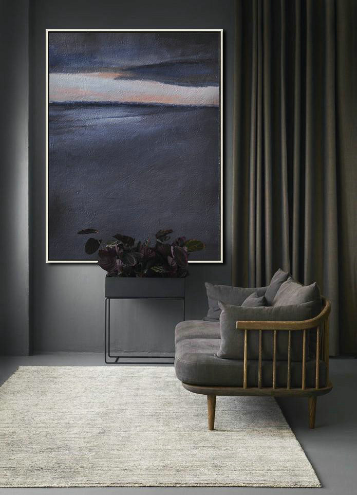 Large Modern Abstract Painting,Oversized Abstract Landscape Painting,Oversized Art,Grey,Pink,Black.etc